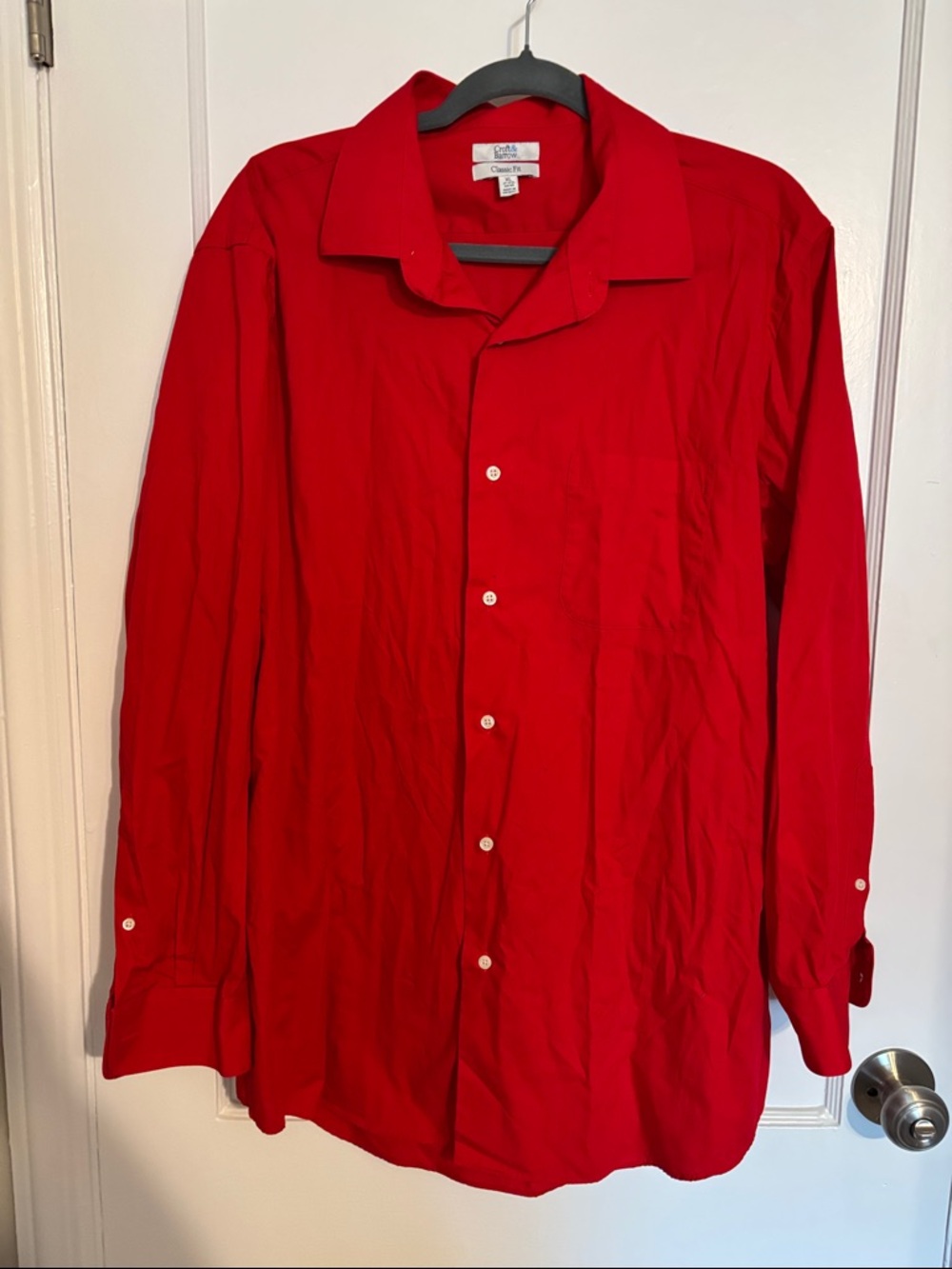 croft & barrow Red Men's Long-Sleeve Button-Up Dress Shirt